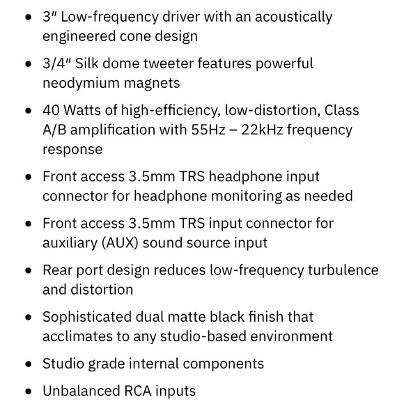 Sterling Audio MX3 3" Powered Studio Monitor/Speaker for guitar input - Picture 11 of 12